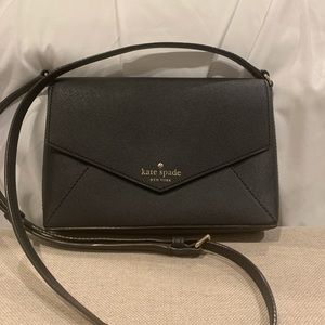 Kate Spade - Black Envelope Flap Crossbody Purse